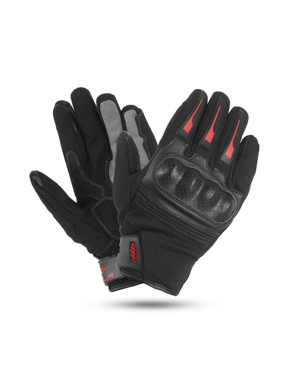 Bela Drift Man Guanti Moto in Tessuto Nero / Rosso
