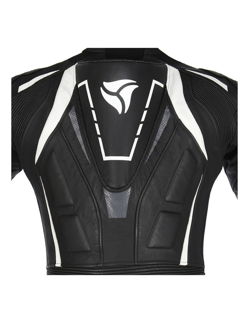 R-Tech Defender GP Tuta Moto In Pelle Racing Intera Nero/Bianco
