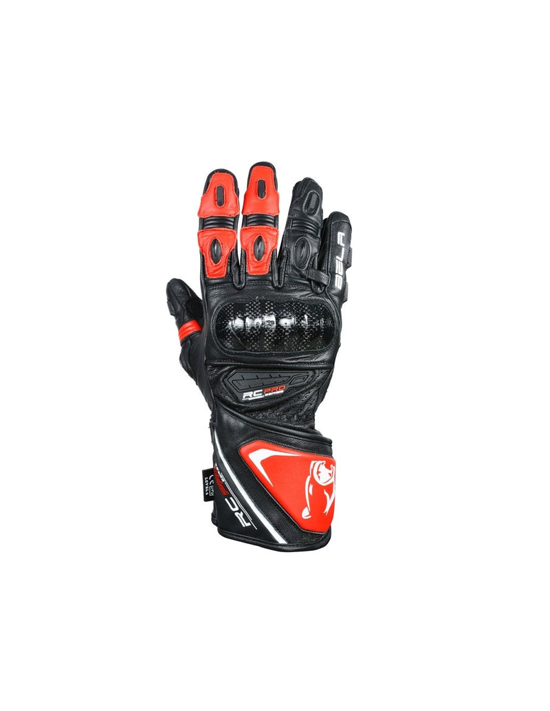 Bela Rocket Long Rosso/Nero Guanto moto da corsa
