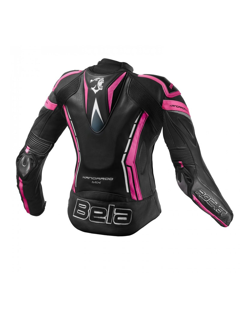 Bela Rocket Nero Pink donna Giacca (Pelle Di Canguro Mix)