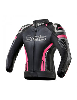 Bela Rocket Nero Pink donna Giacca (Pelle Di Canguro Mix)
