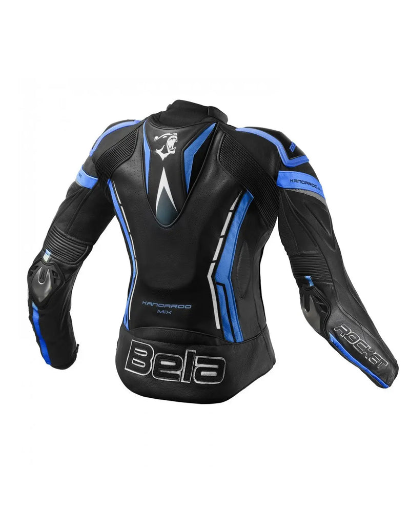 Bela Rocket Nero Blu donna Giacca (Pelle Di Canguro Mix)