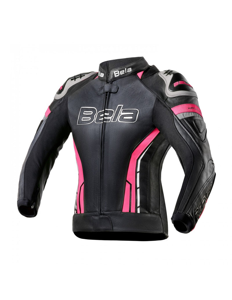 Bela Rocket Nero Pink donna Giacca (Pelle Di Canguro Mix)