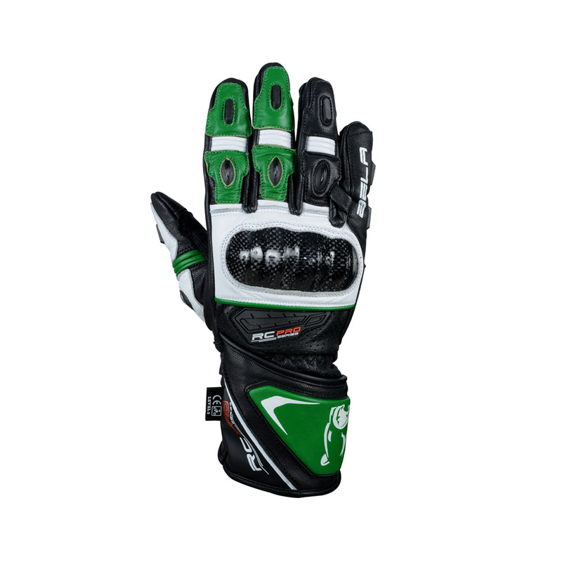 Bela Rocket Long Nero/verde Guanto da Motociclista