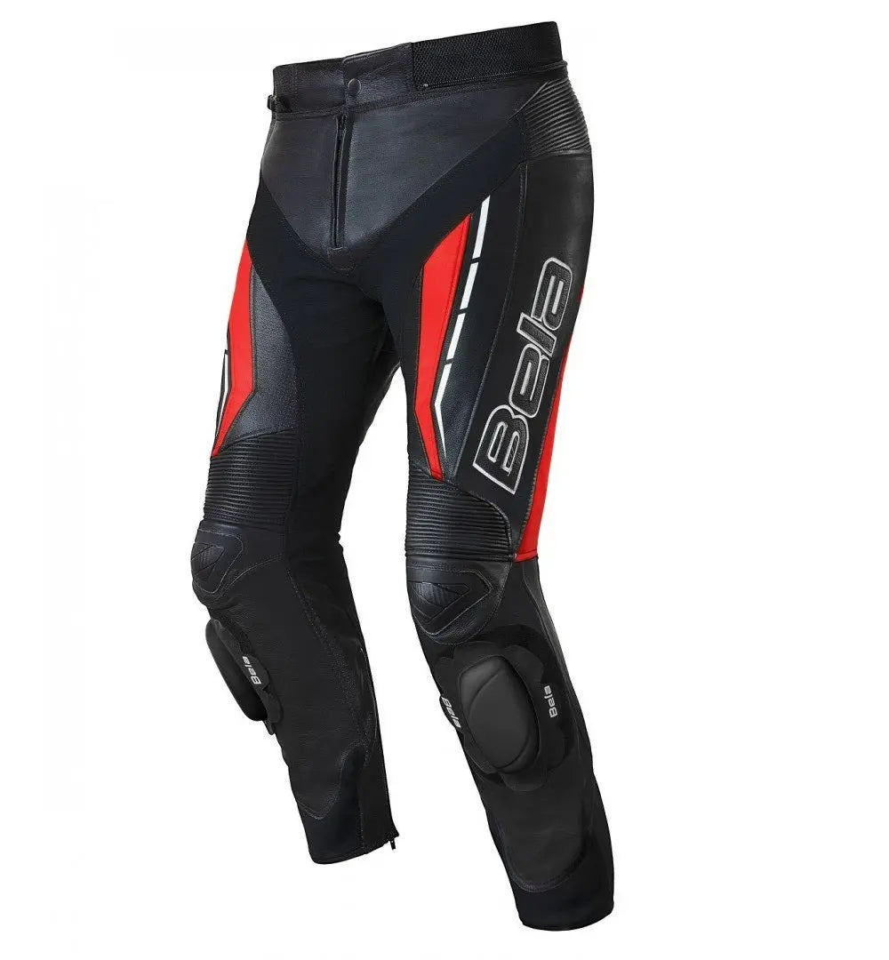 Bela Rocket Nero Rosso UOMO Pantalone (Pelle Di Canguro Mix) front