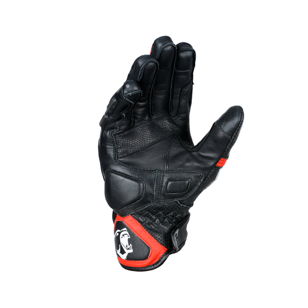 Bela Rocket Short Bianco/Rossa/Nero Guanto da Motociclista