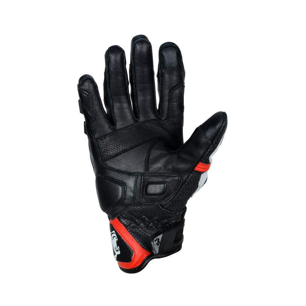 Bela Rocket Short Bianco/Rossa/Nero Guanto da Motociclista
