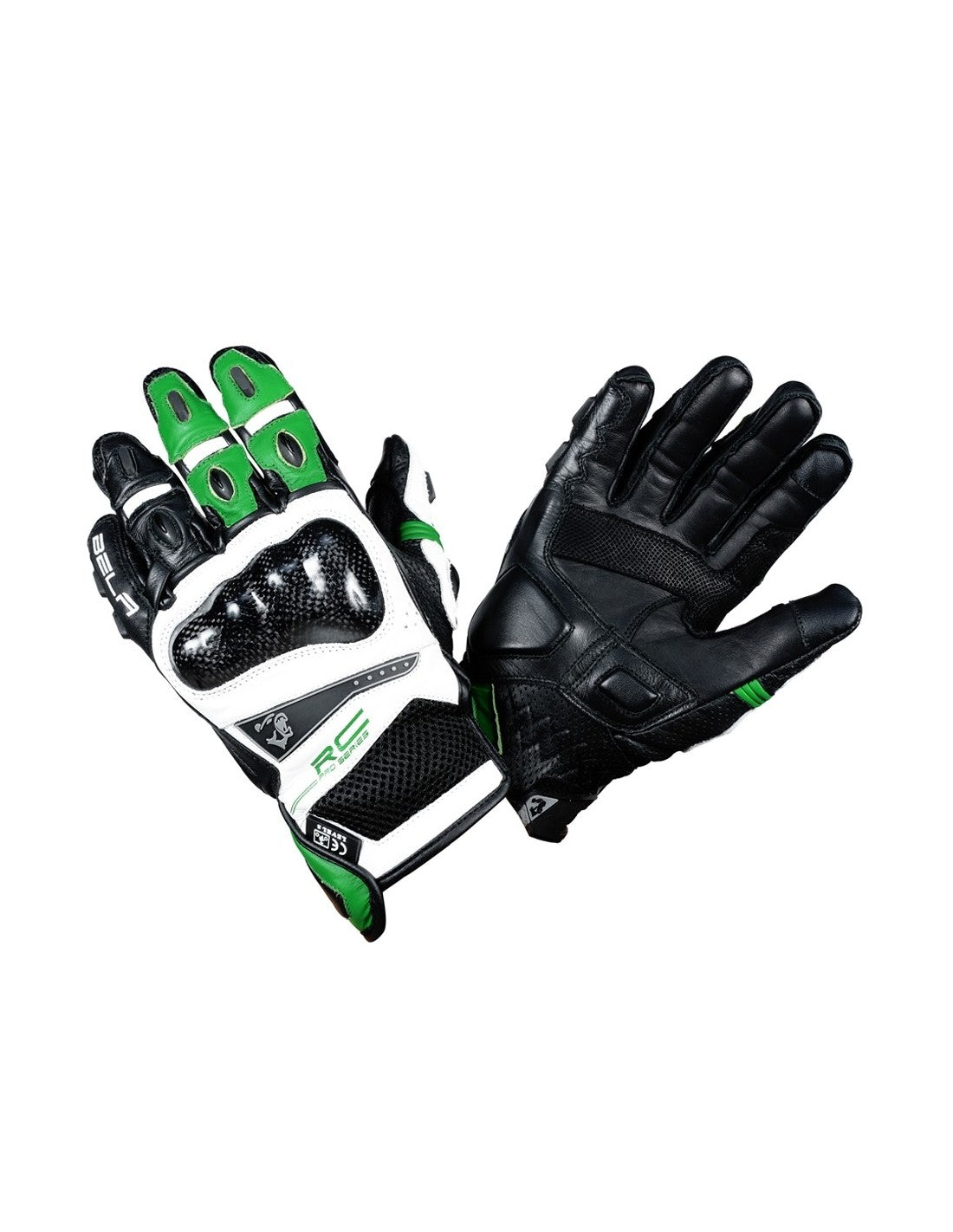 Bela Rocket Short verde Guanto da Motociclista