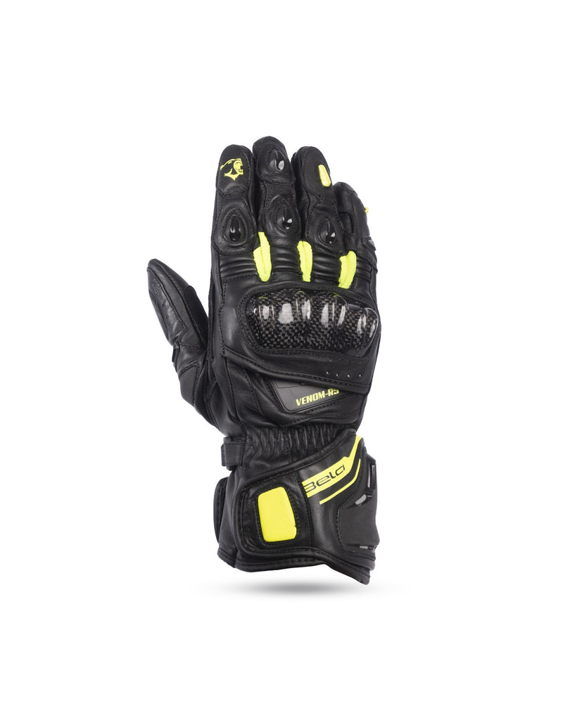 BELA Venom RS Guanti da corsa da Donna- Neri / Giallo Fluorescente