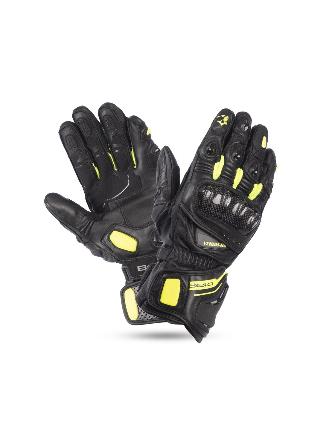 BELA Venom RS Guanti da corsa da Donna- Neri / Giallo Fluorescente