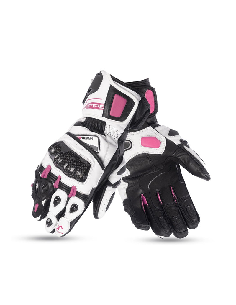 BELA Venom RS Guanti da corsa da Donna- Bianco/Nero/Rosa