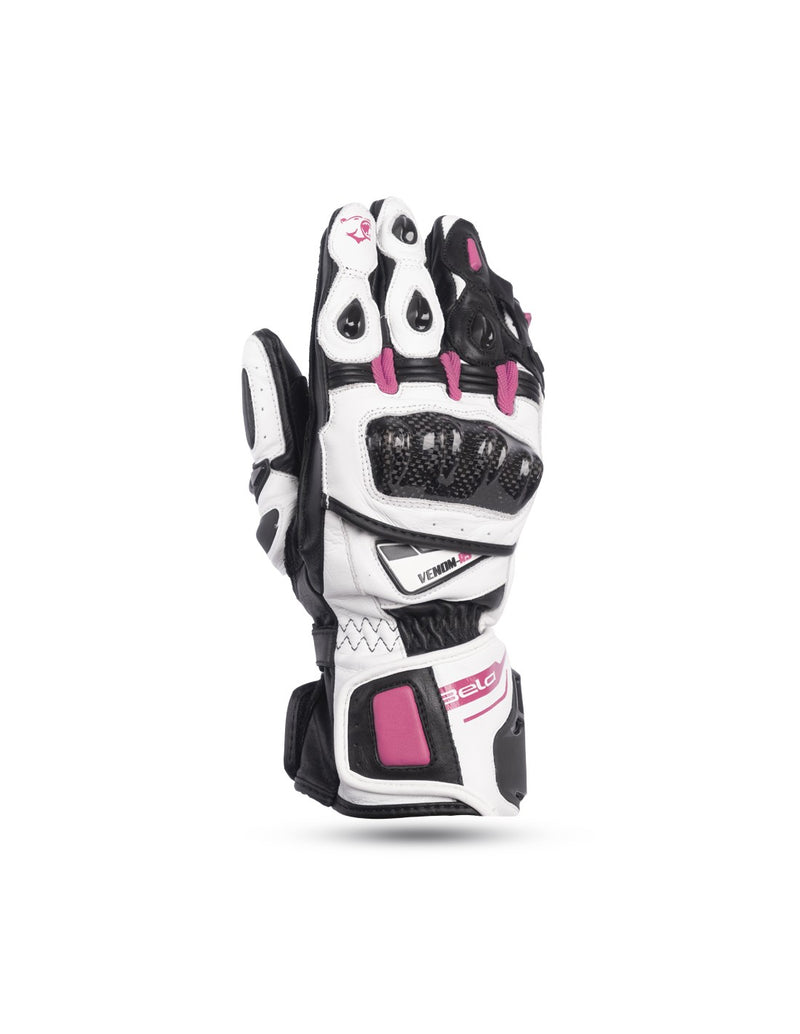 BELA Venom RS Guanti da corsa da Donna- Bianco/Nero/Rosa