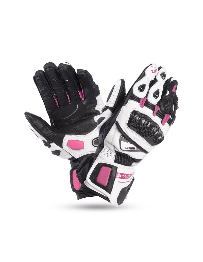 BELA Venom RS Guanti da corsa da Donna- Bianco/Nero/Rosa