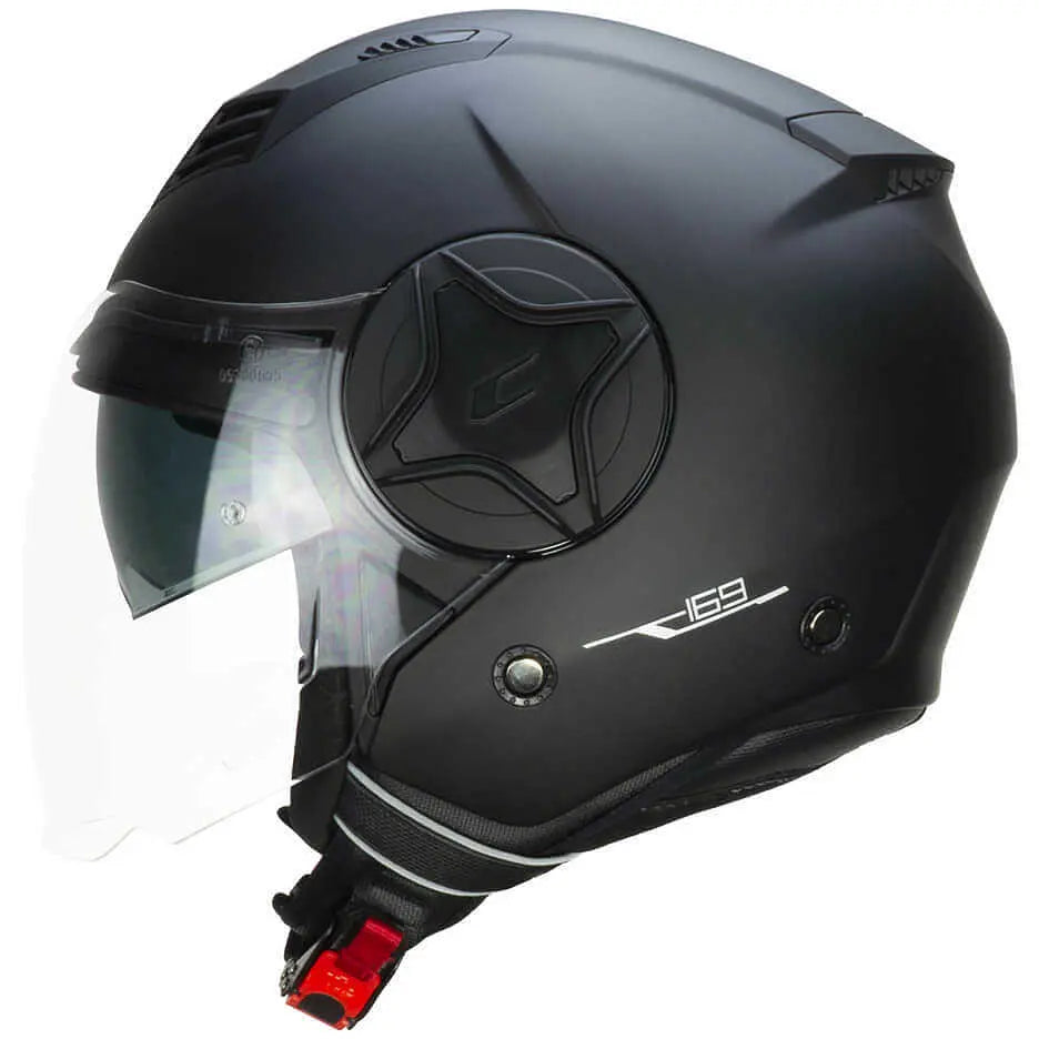 Casco Moto Jet Doppia Visiera CGM 169A ILLI Mono Nero Opaco –