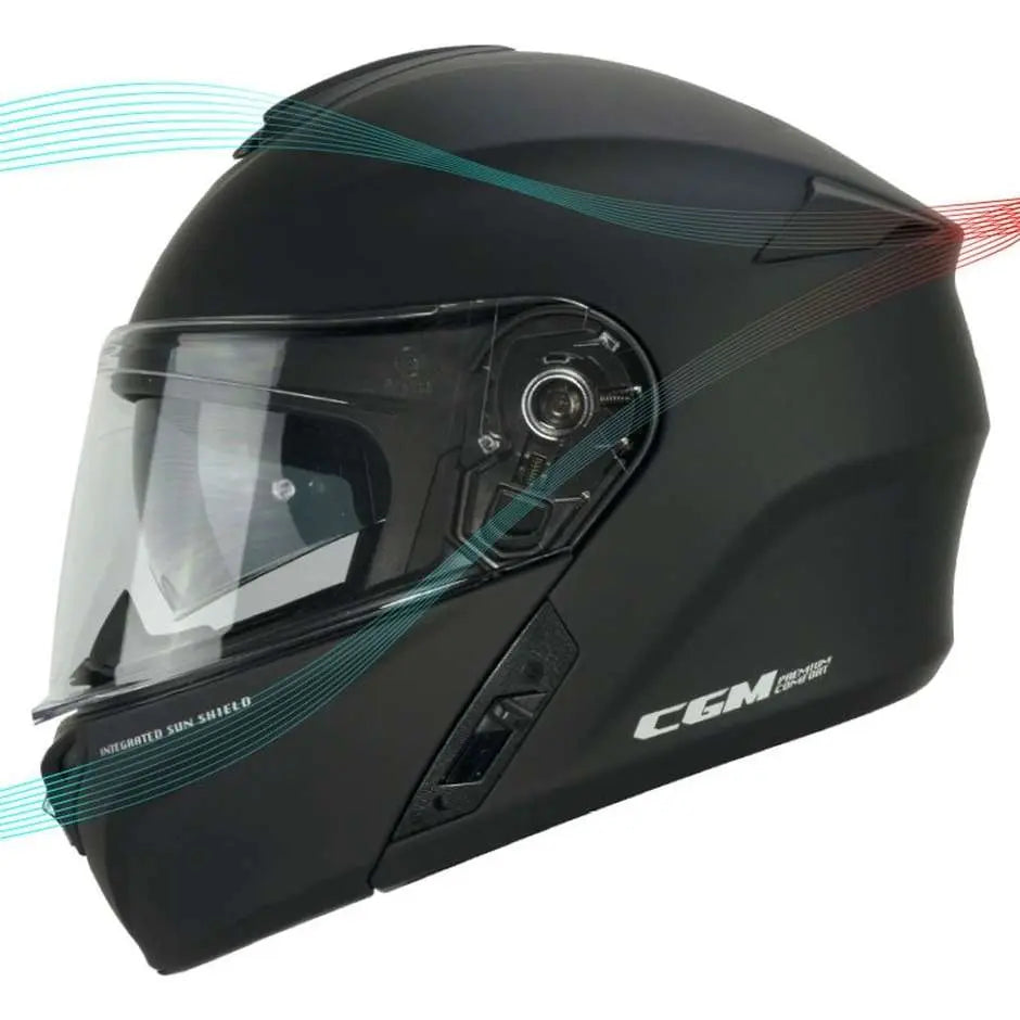 Casco Modulare CGM 508I BERLINO doppia omologazione P/J  Nero By CGM ITALIA