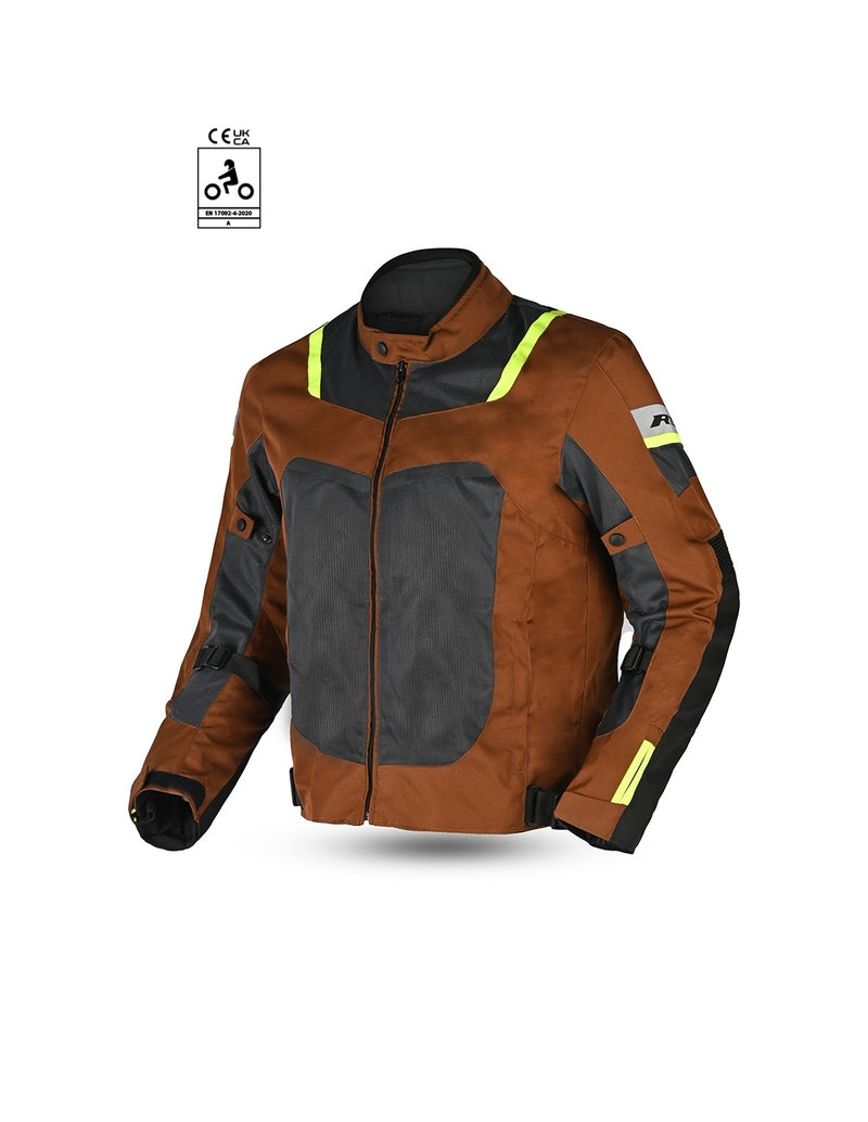 R-Tech Spiral Mesh  Giacca Estiva in Tessuto Moto -camuffamento marrone/Grigio/Giallo Fluo