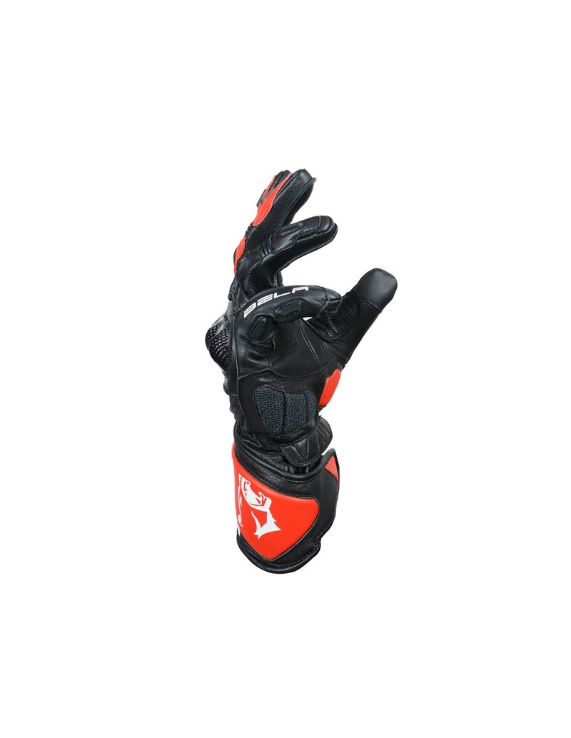 Bela Rocket Long Rosso/Nero Guanto moto da corsa