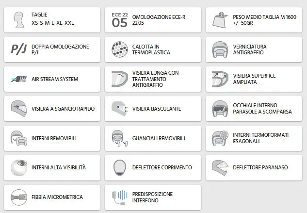 Casco Modulare 507A  PINCERS MONO doppia omologazione P/J By CGM ITALIA Nero Opaco