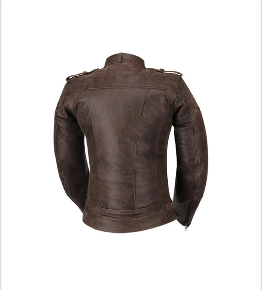 Chaqueta de cuero marrón R-Tech Bold Lady – Yamoto.it