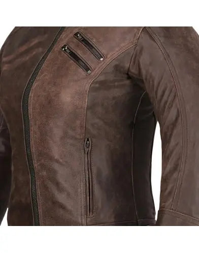 R-Tech Bold Lady Marrone Giacca in pelle