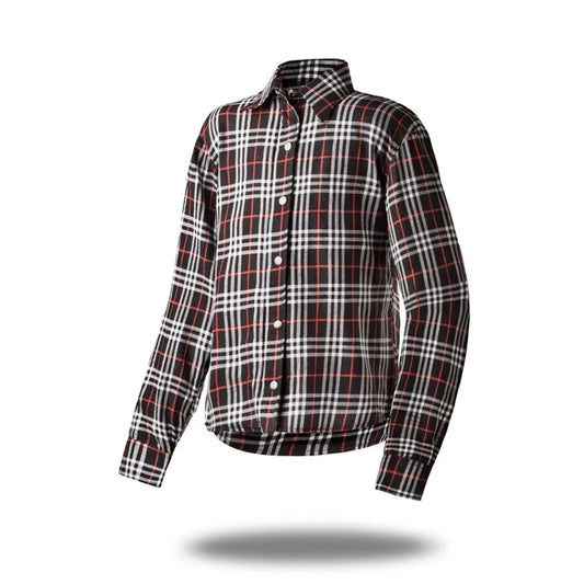 Poisoned High Tech Tartan Check Oxford Kevlar Camicia da Moto per Donna