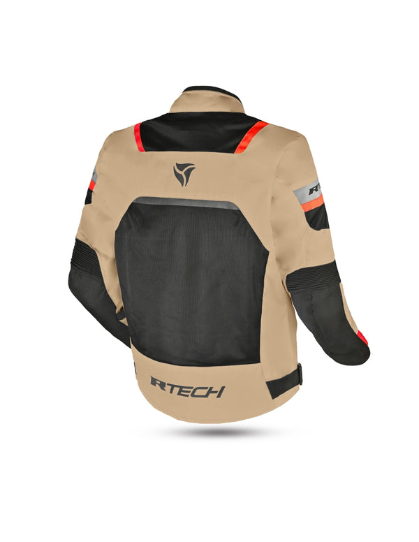 R-Tech Spiral Mesh  Giacca Estiva in Tessuto Moto -BEIGE/NERO/ROSSO