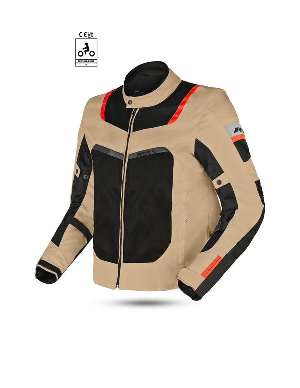 R-Tech Spiral Mesh  Giacca Estiva in Tessuto Moto -BEIGE/NERO/ROSSO