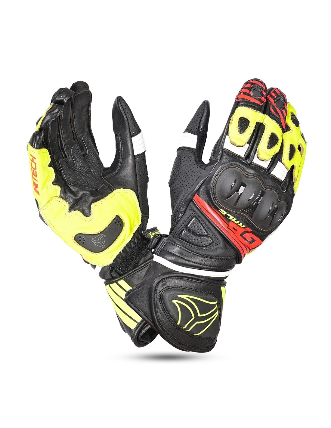 R-tech GP Racing  Guanti da corsa da uomo - NERO/GIALLO
