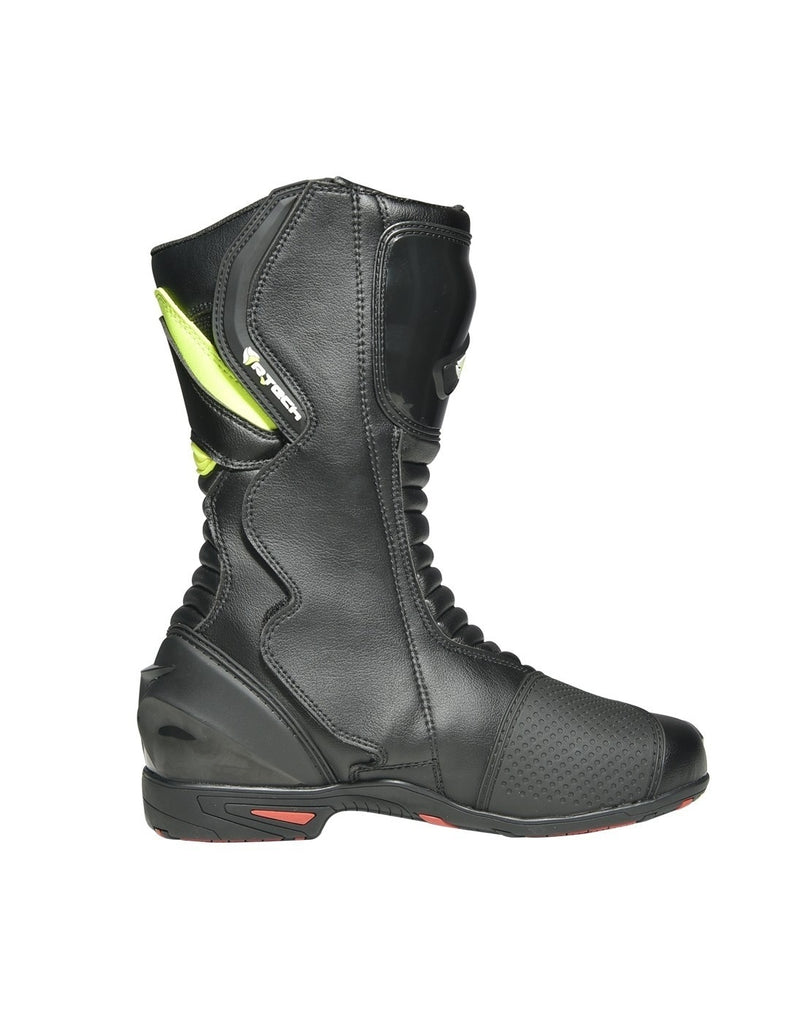R-Tech Pilot Lady Stivali Moto Donna Nero/Giallo Fluro