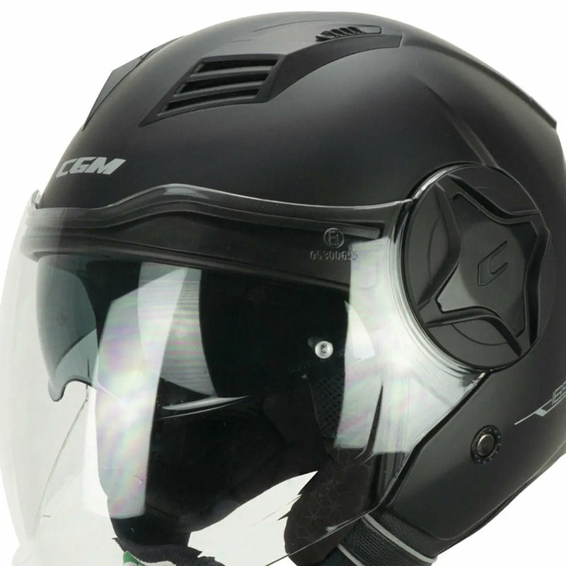 Casco Moto Jet Doppia Visiera CGM 169A ILLI Mono Nero Opaco
