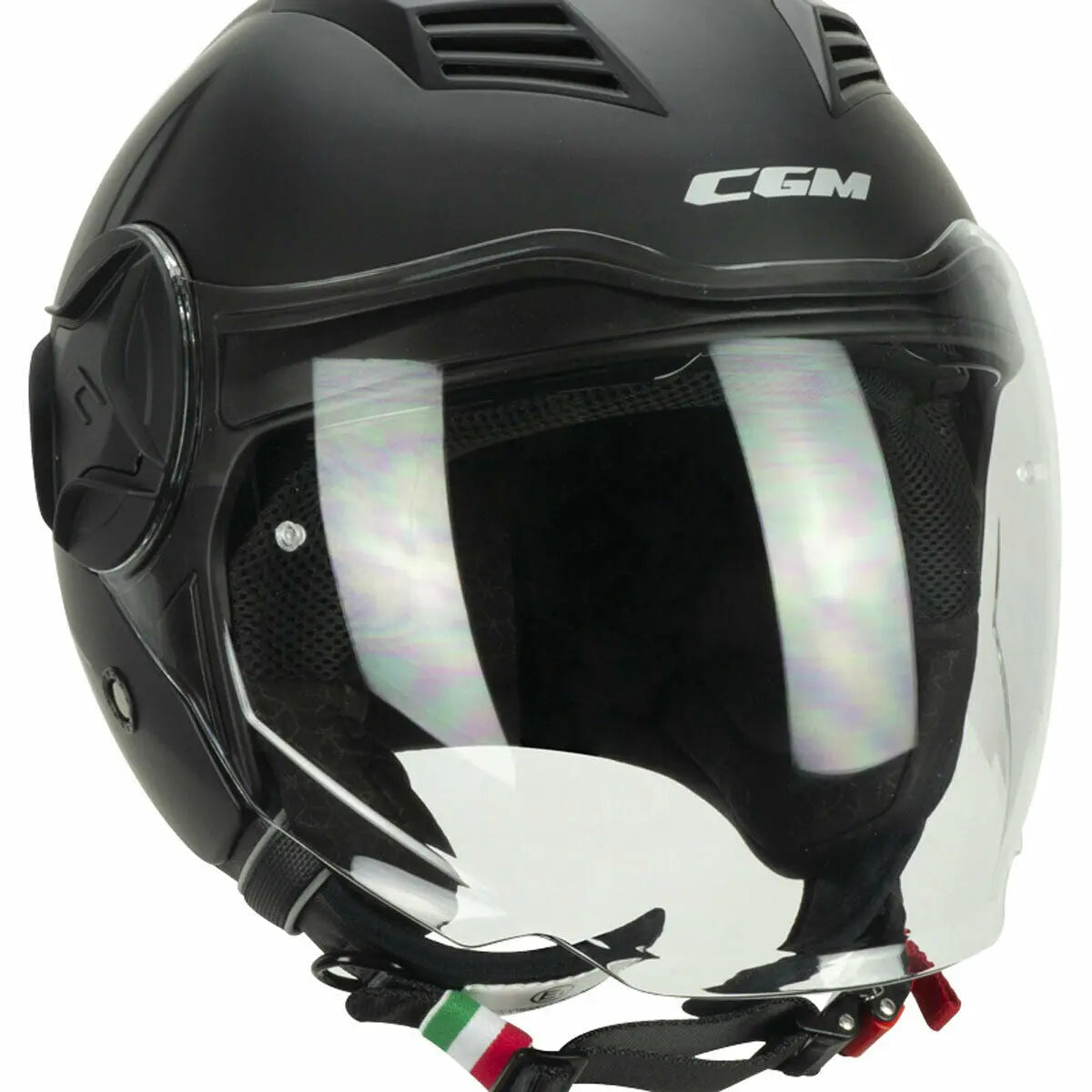 Casco Moto Jet Doppia Visiera CGM 169A ILLI Mono Nero Opaco –