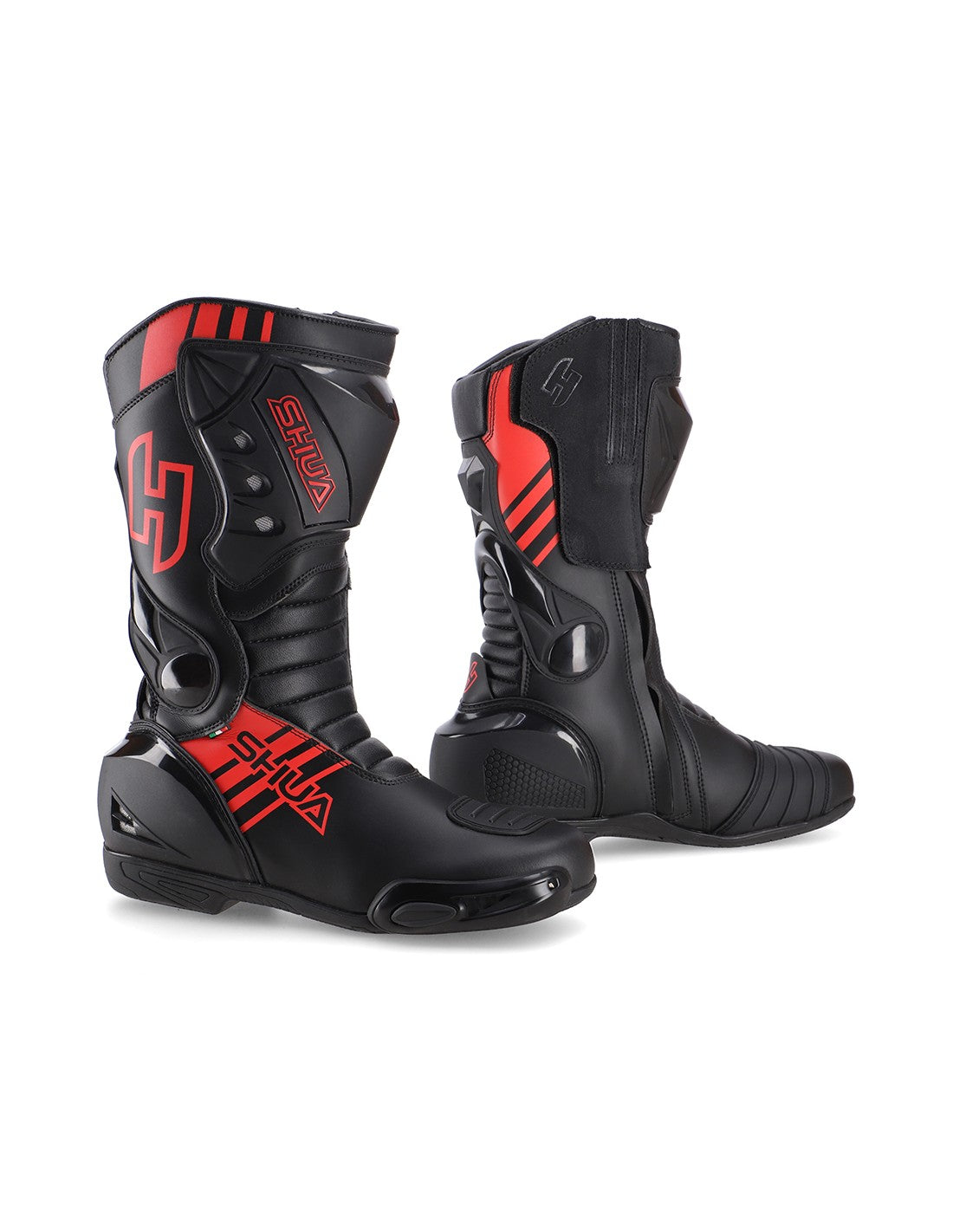 Shua Super Tech Stivale da moto da corsa /Pista- Nero/Rosso