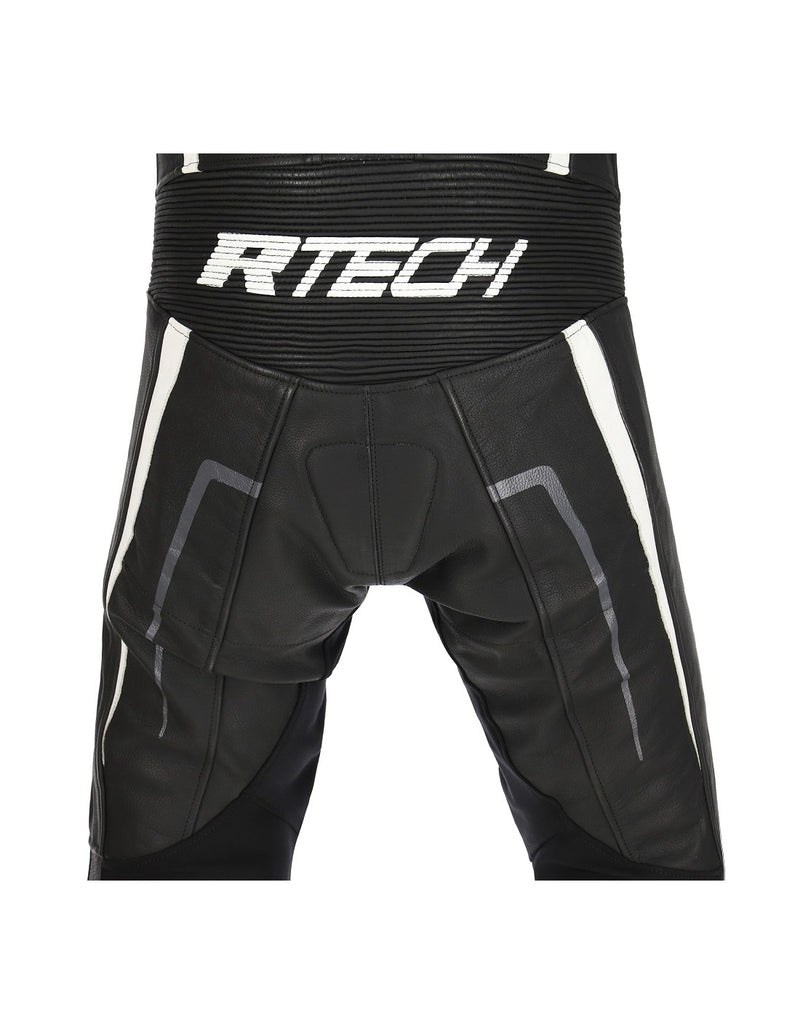 R-Tech Defender GP Tuta Moto In Pelle Racing Intera Nero/Bianco